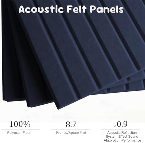 Large Felt Bulletin Board with Self-Adhesive | 6 Pack 36"x24" Cork Board Alternative | Notice Boards with 35 Pushpins, Secure and Easy to Install, Home Office Decor Classroom Decor - Navy Blue