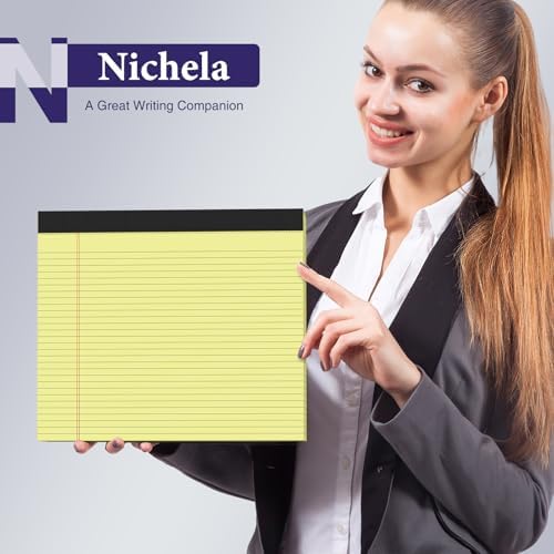 2 Pack Note Pads 11" x 9.5" Legal Pads College Ruled Notepad Micro Perforated Writing Pads Yellow Lined Paper 80GSM College Ruled Paper Pad of Paper 30 Sheets Notebook for School, To-Do Lists, Office