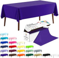 CXPSINC 54 Inch X 100 Feet Plastic Table Cover Roll Disposable Tablecloth with Slide Cutter for All Type/Shape Tables | Party, Banquet, Birthdays, Weddings(Dark Purple, 100 Feet)
