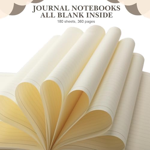 SATINIOR 5 Pack A4 Notebooks Leather Softcover Journal, Multicolor