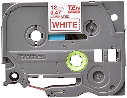 Brother Genuine P-Touch TZE-232 Tape, 1/2" (0.47 mm) Standard Laminated P-Touch Tape, Red on White Laminated for Indoor or Outdoor Use, Water-Resistant 26.2 ft (8m), Single-Pack