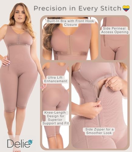 FAJAS DISENOS D'PRADA DELIÉ Shapewear Tummy Control High Compression Faja Colombiana Girdle for Women Abdomen Control