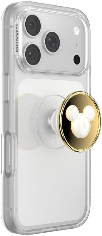 PopSockets Adhesive Phone Grip, Holder- Pearl Mickey | Secure Comfortable Hold, Anti-Drop, Kickstand, Disney, Mickey Mouse, Minnie, Enamel, Designs