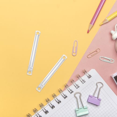 CLISPEED 50pcs Hole Punch Prong Paper Fasteners with Double Hole Design, Iron Metal Clip to Hold Papers, 3.5 Inch Capacity for Student Assignments and Office Document Organization