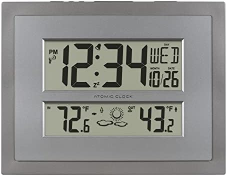 La Crosse Technology 512-85937 Gray Atomic Digital Clock with Temperature