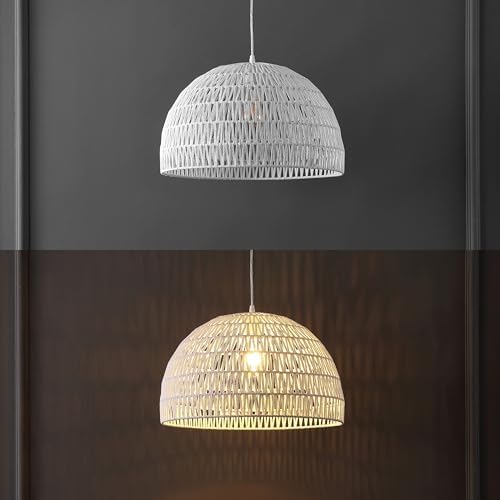 JONATHAN Y Campana 1-Light Pendant Dome Ceiling Lamp, 20", White