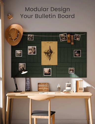 Fluxynara Felt Bulletin Board & Cork Board Alternative, Pine Green