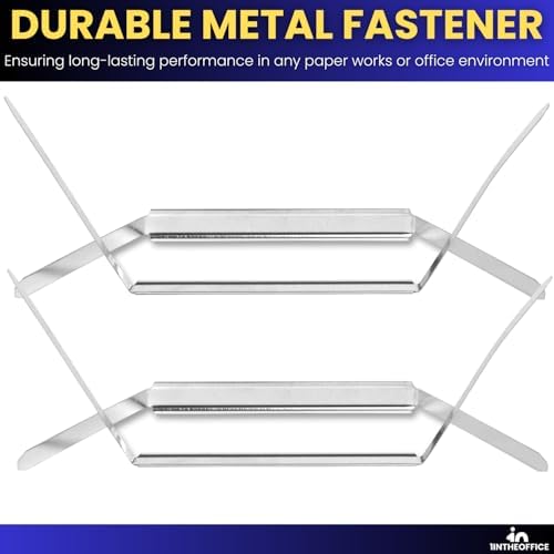 1InTheOffice Paper Fasteners, Prong Fasteners, Metal Fasteners, 2 Inch, 2.75" Center to Center, 100 Pieces/Pack, (200)