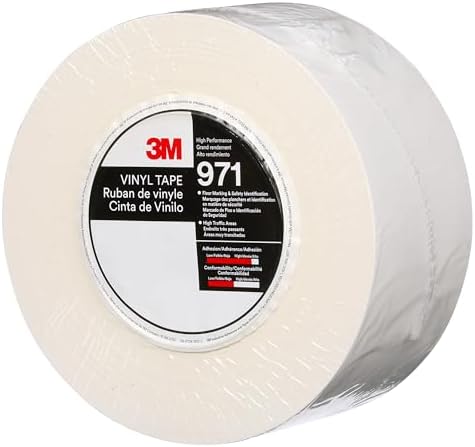 3M Durable Floor Marking Tape 971, White, 3 in x 36 yd, 17 mil, 1 Roll