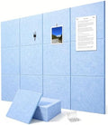 Felt Wall Tiles Bulletin Board Large Cork Board Alternative 12 Pack 11.81”x11.81”x0.47” Felt Pin Board Tack Board with Safe Removable Adhesive Tabs for Home Office School 48x36(Light Blue)