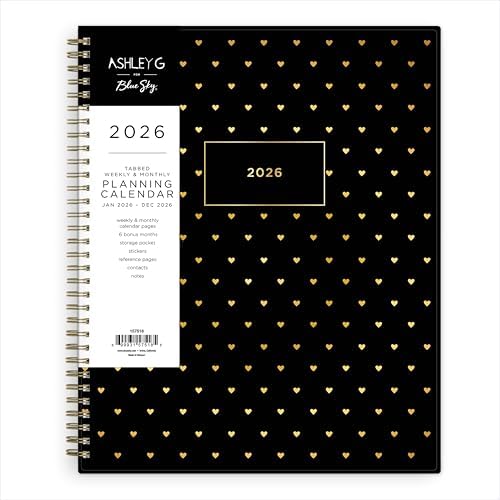 Blue Sky 2026 Weekly & Monthly Planner Calendar, 8.5"x11", Sweetheart Black
