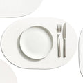AHHFSMEI Placemats Set of 6 for Dining Table Washable Woven Non-Slip 18x12 inches Placemat Heat-Resistant Durable Table Mats for Dining Table Easy to Clean (Oval White,6)