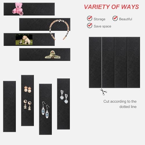 Large Cork Board Alternative 48" X 36" Bulletin Board - 12 Pack Removable Felt Wall Tiles, Cork Wall Tiles Bulletin Board Home Office Essentials - Black
