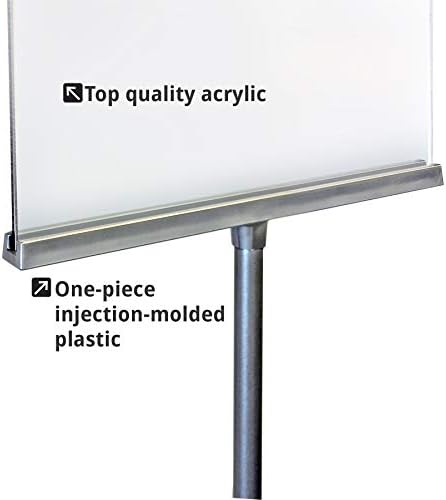 Azar Displays 300863 8.5" W x 11" H Double-Sided Frame Sign Holder Stand - with Non-Adjustable Pole, Sign Stand with Base - Indoor & Outdoor Sign Holder for Hotels, Restaurants Poster Holder