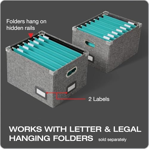 Pendaflex File Organizer Box with Lid, Hanging File Storage Box
