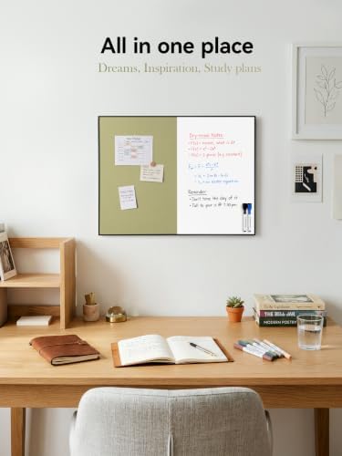 ARCOBIS Cork Board White Board Combo for Wall