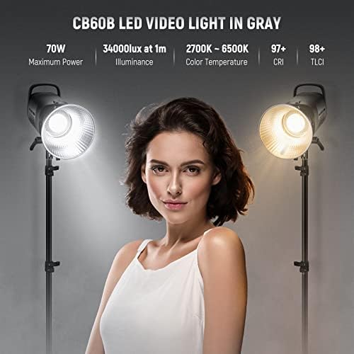 NEEWER CB60B 70W LED Video Light with 2.4G&APP Control, COB Bi Color