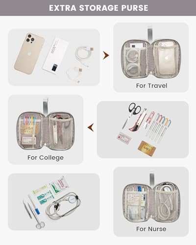 LOVEVOOK Laptop Backpack for Women with Giant Tumbler Holder, 17.3 Inch Work Laptop Bag with USB Port, Fashion Teacher Nurse Backpack Purse, Waterproof Travel Computer Backpack, 2PCS, Beige-Light Grey