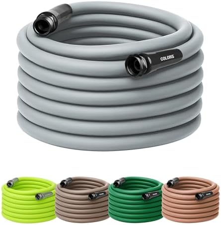 Flexzilla Colors Garden Hose 5/8 in. x 75 ft., Lightweight All-Weather Water Hose, Durable and Flexible, Leak-Free Connections, Slate Gray