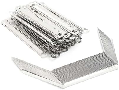 WALFRONT 50pcs Metal Prong Fasteners, Sturdy Binding Clips for A4 Paper, Organize Up to 350 Sheets for Office Use