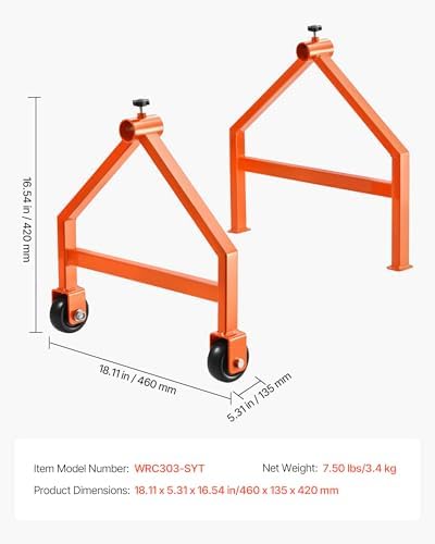 VEVOR Wire Spool Rack, 220 lbs Load Capacity, Portable Cable Caddy, Moveable Wire Rack with Wheels, Spool Holder, Up to 29.9 in Diameter, for Electrical Industrial and Retail Use, Working Efficiency