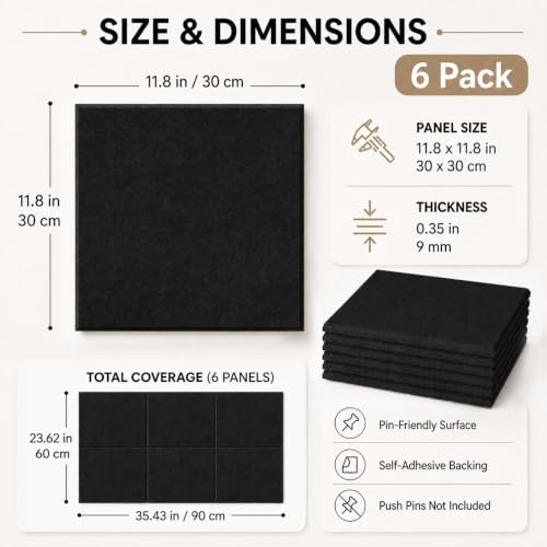 Felt Bulletin Board Tiles, Large Cork Board Alternative,24 x 36 in