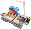 SAIJI Lap Desk with LED Light, Portable Laptop Tray with Cushion