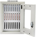 24 Slots Aluminum Alloy Pocket Chart Storage Cabinet,Cell Phones Storage Cabinet,Wall-Mounted with a Locked,Can be Carried by Hand