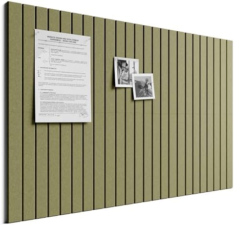 Bumusty 36"x 24" Large Felt Bulletin Board Tiles,Olive Green