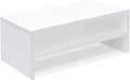 TEAMIX 20 inch White Monitor Riser Stand - 2 Tiers, Wood Desktop Bookshelf | Laptop/PC/Printer/Keyboard Storage, Ergonomic Design, 15mm thick Sturdy Wood Boards, TV Stand, Home Office Desk Accessories