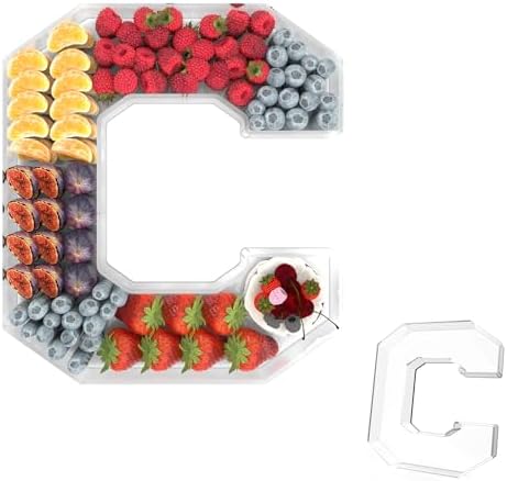 13.8" Acrylic Letter Charcuterie Tray,Fillable Alphabet Box (Letter C)