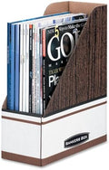 Bankers Box 12-Pack Magazine File Holders, Oversized Letter, Wood Grain | Organize oversized catalogs, manuals, and project binders with extra-capacity files built for heavier materials.