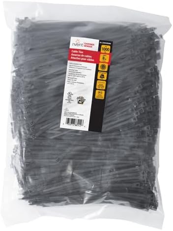 Gardner Bender 46-308UVBM Standard Cable Tie, 0.17" Width, 8" Length, 2" Maximum Bundle Diameter, Ultraviolet Black, (Case of 5) (46-308UVBMN)