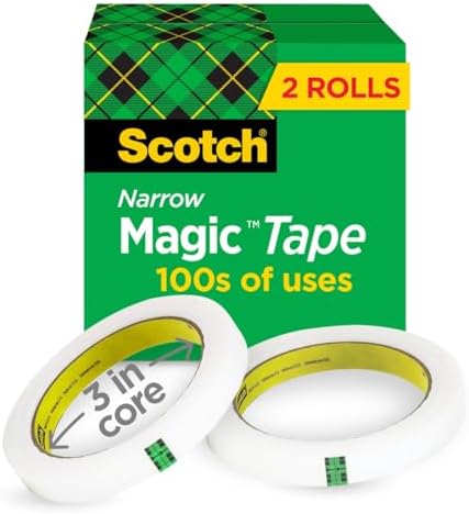 Scotch Magic Tape, Invisible, 2 Rolls