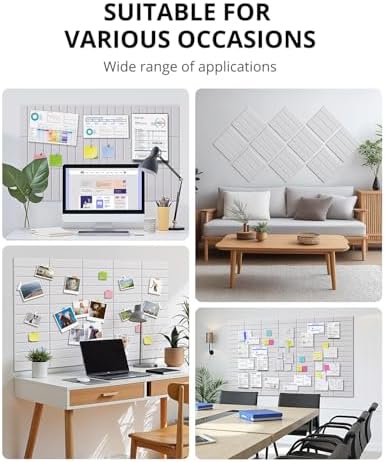 Cork Board, 48"x36" Felt Bulletin Board with Self Adhesive White