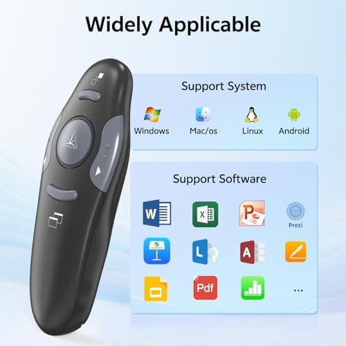 4 Unit Presentation Clickers, Wireless Presenter Remote with Case