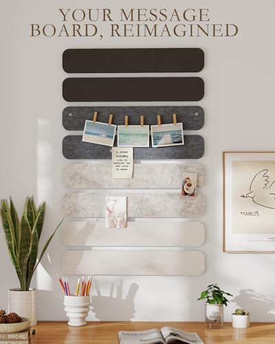JBER Felt Strip Board 13" x 2", 8 Pack Cork Board Alternative, Ashen Mist