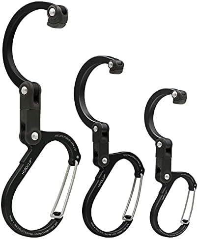 GEAR AID HEROCLIP 360° Swivel Carabiner Gear Clip and Hook (Medium) for Camping, Backpack, Suitcases and Garage Organization