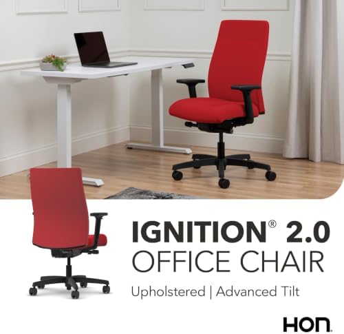 HON Ignition 2.0 Ergonomic Office Chair, Lumbar Support, Desk Chair, Ruby