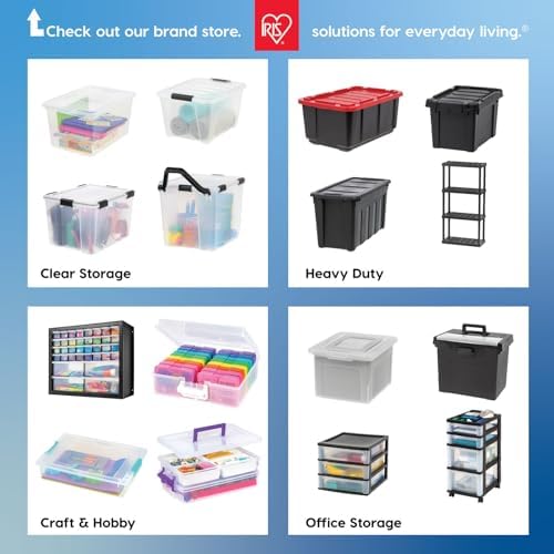 IRIS USA 6-Pack 27 Quart Storage Bins with Lids, Pearl