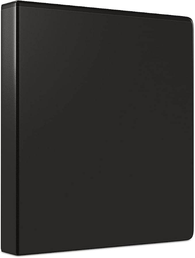 Staples Simply Economy 1.5-Inch Round Ring View Binder, Holds Up to 275 Sheets Each, 12-Pack, Black, Lightweight Binders for School & Office