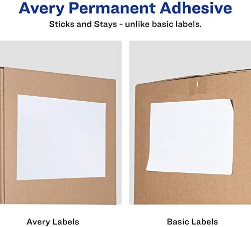 Avery® Printable Shipping Labels, 5.5" x 8.5" Customizable Stickers, White, 200 Blank Mailing Labels, Great for Mailing, Shipping, Organizing, and More (8426)