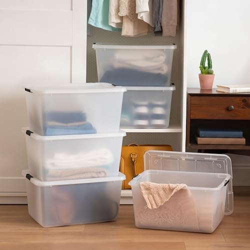 IRIS USA 6-Pack 32.5 Quart Clip Box with Latching Lid