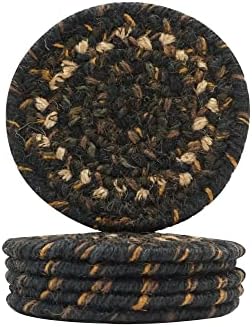 Homespice Kilimanjaro Jute Braided Coasters, Round 4" Set of 6