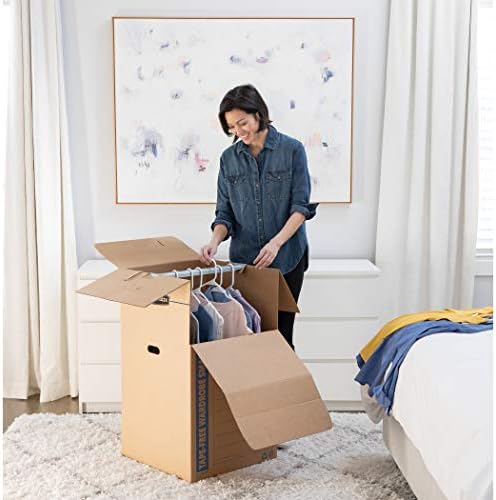 ‎Bankers Box 3-Pack Short Wardrobe Moving Boxes, 20" x 20" x 40"