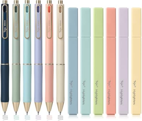 Taja 12 Pack Bible Highlighters and Pens Set, No Bleed and Quick-Drying