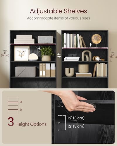 VASAGLE 4-Tier Bookshelf, Storage Organizer, 31.5 x 9.4 x 42.5 Inches