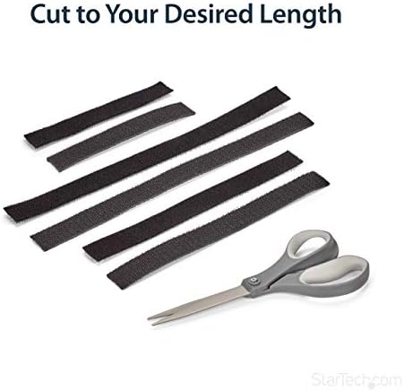 StarTech.com 100ft. Hook and Loop Roll - Cut-to-Size Reusable Cable Ties - Bulk Industrial Wire Fastener Tape - Adjustable Fabric Wraps - Black (HKLP100)