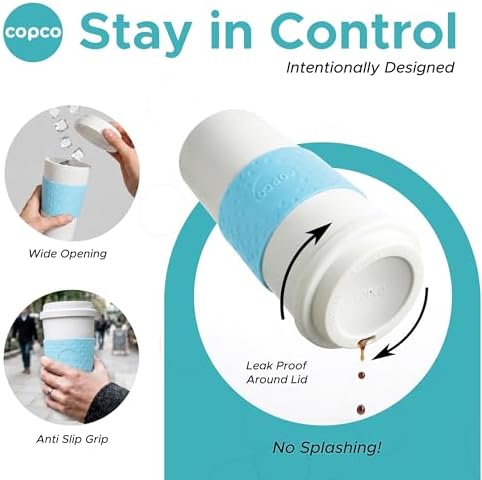 Copco Acadia Travel Mugs, 16 Oz - Azure Blue, Set of 3
