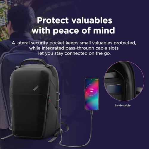 Lenovo ThinkPad 16” Click Go Backpack (Aura Edition) – Magnetic One Hand Access, Fidlock Closure, EVA Protection, Lightweight 18L Laptop Backpack, Dark Grey